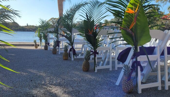 Seating for Outdoor Waterfront Wedding at the St Petersburg Woman's Club