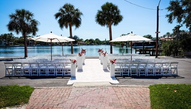 St Petersburg Woman's Club Setup for Outdoor Wedding